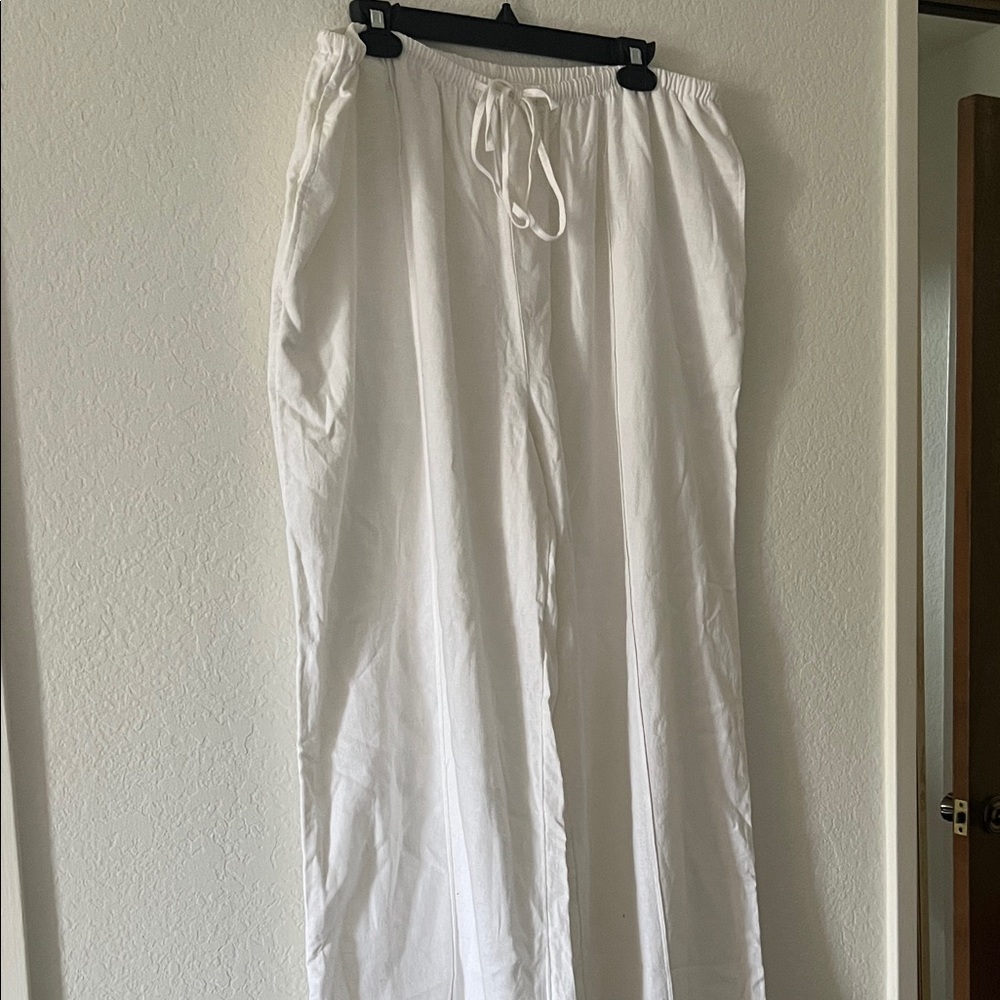 White Drawstring Pants XXL
